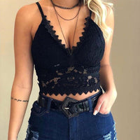 Summer top with V-neck and floral lace – Maevina