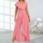 Asymmetrischer Damen Jumpsuit mit Diagonalkragen – Selina