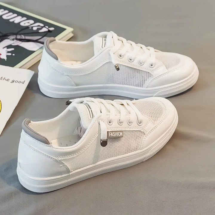 Zapatillas blancas para mujer con parte superior de malla – Elena