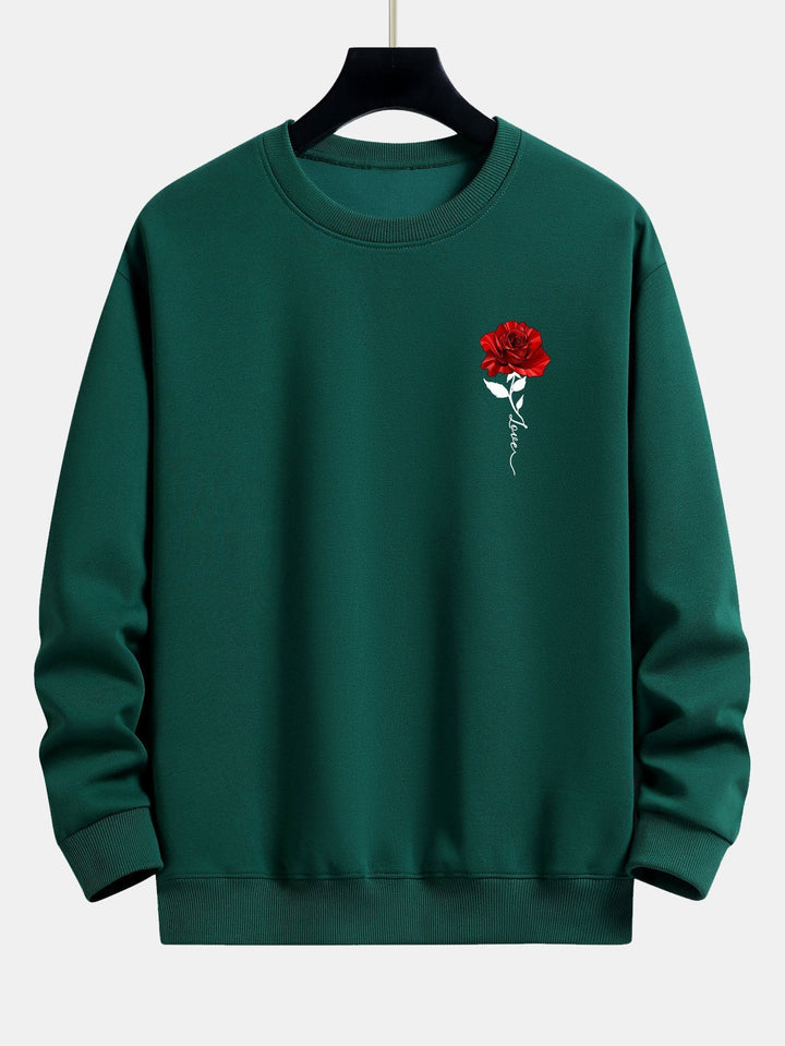 Women's Sweatshirt with Rose Pattern - Amelia