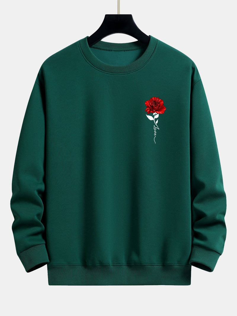 Women's Sweatshirt with Rose Pattern - Amelia