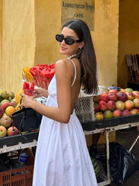 Vestido maxi con escote en V profundo y espalda descubierta – Alessa
