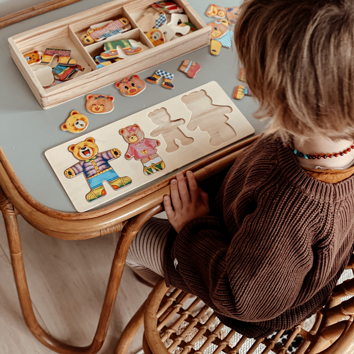 Juego de mesa de cubos de madera - RekenRijk