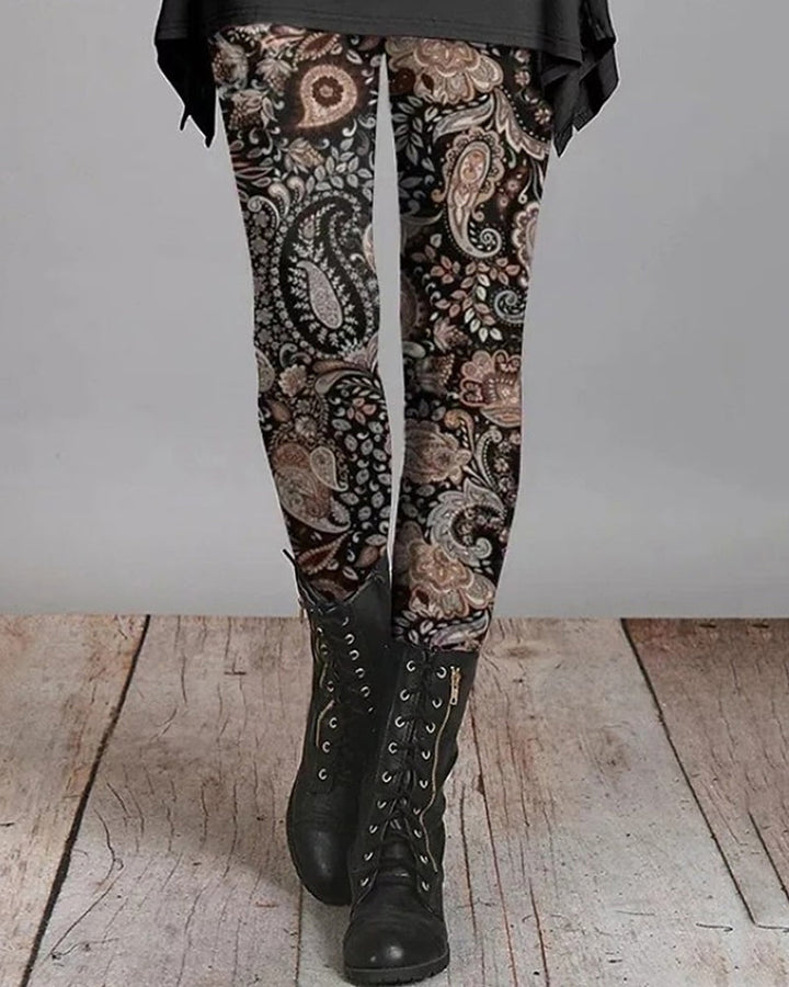Bohemske retro leggings med etniske trykk – Ziva