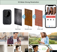 Schwarze smart Wi-Fi dørklokke med kamera – Noctiq