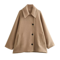 Dame overgangsjakke i oversized look med knaplukning – Selina
