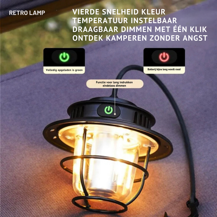 Bærbar LED-campinglampe – VintaGlow