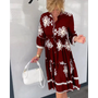 Trendiges Kleid mit Blumenmuster und 3/4-Ärmeln – Elin