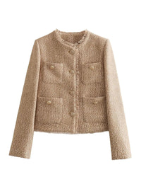 Elegant tweedjakke med guldknapper - Evelyn
