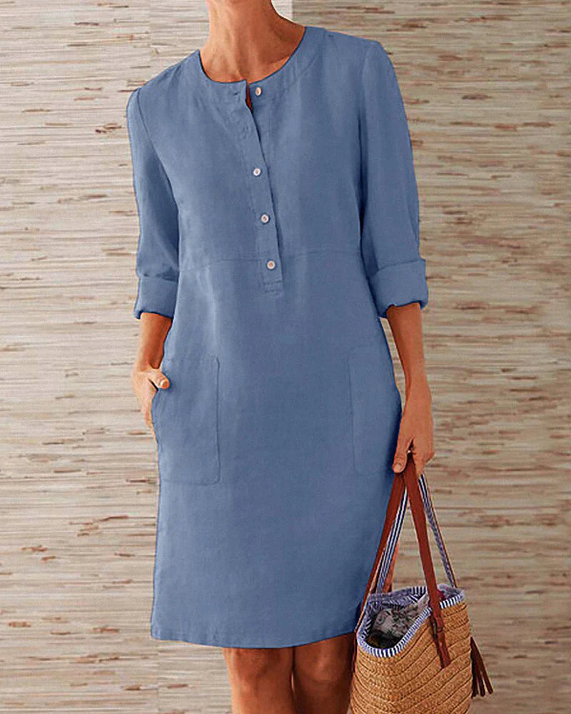 Elegante vestido de verano con botonadura – Allegra