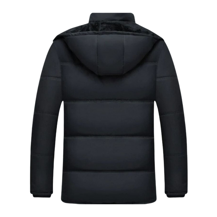 Black Padded Men's Winter Coat with Modern Cut – Leon
