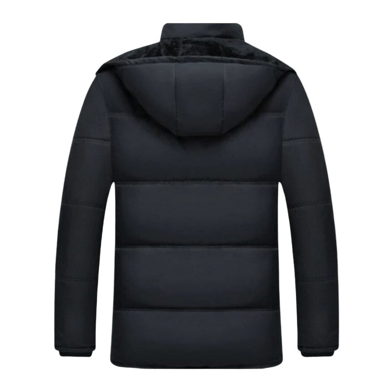 Black Padded Men's Winter Coat with Modern Cut – Leon