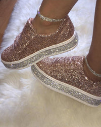 Stylish Platform Glitter Women's Sneakers - Sienna