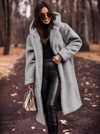 Women's trench coat with belt & double-breasted button placket – Clara