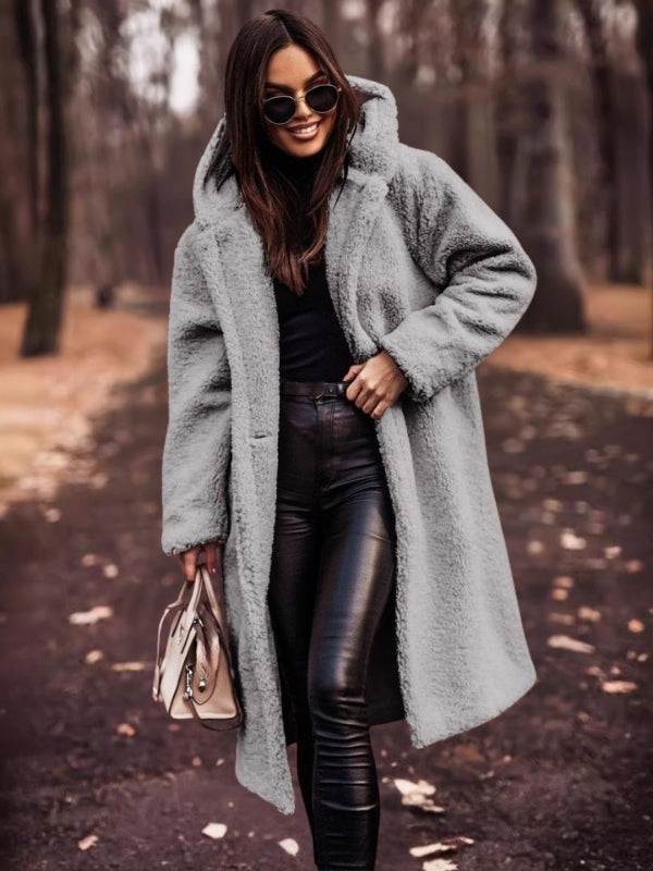 Women's trench coat with belt & double-breasted button placket – Clara