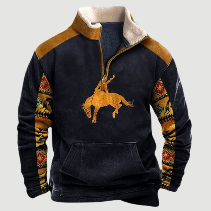 Vintage fleece vinterpullover med lynlås til herrer - Felix