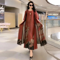 Maxi dress with straight cut and long sleeves – Yara