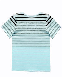Camiseta de mujer a rayas con cuello redondo y degradado – Melia