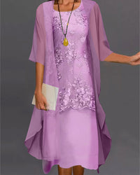Elegant Two-Piece Chiffon Dress – Viviana