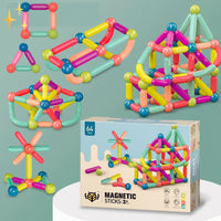 64-dele magnetiske byggeklodser - Creatix