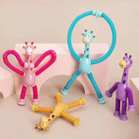 Flexible giraffe toy with suction cup - StretchyGiraffe
