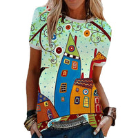 Let dame T-shirt med print til hverdag og ferie - SommerSjov