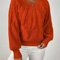 Women's knitted sweater with lantern sleeves – Sanna