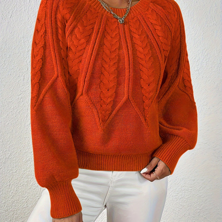 Women's knitted sweater with lantern sleeves – Sanna
