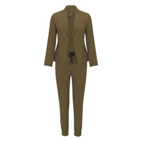 Casual two-piece set with tie belt – Liora