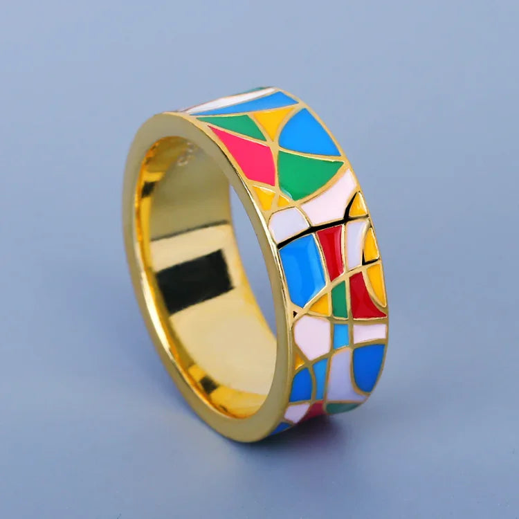 Klassisk emalje zirkonia ring – Nadia