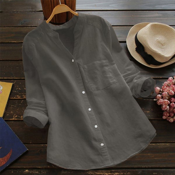 Women's Linen Shirt with Long Sleeves – Isla