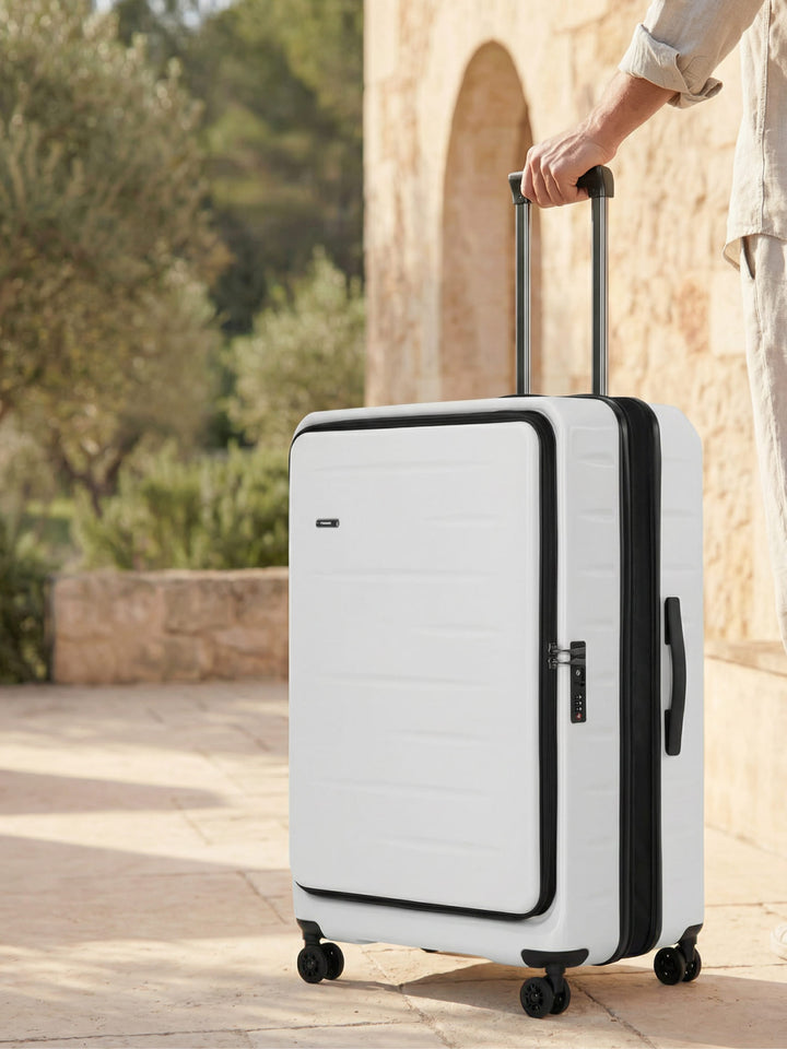 Maleta rígida expandible con compartimento frontal y cerradura TSA