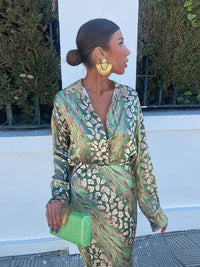 Vestido de verano colorido con patrón de lujo - Elena