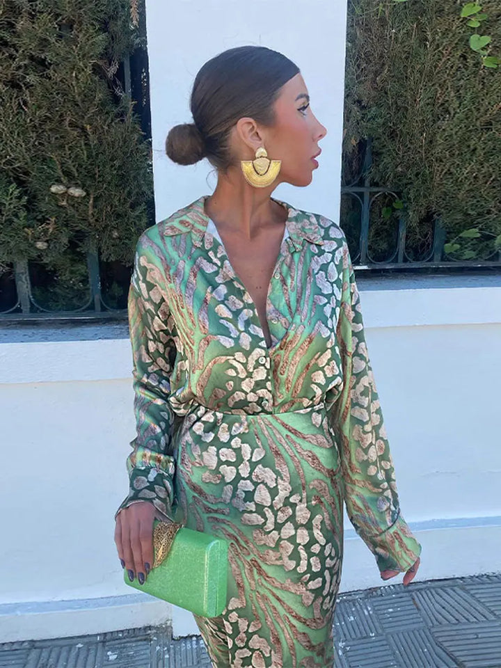 Vestido de verano colorido con patrón de lujo - Elena