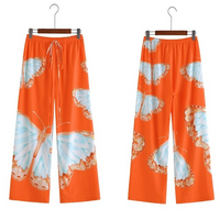 Wide-cut summer pants made of chiffon – Liana