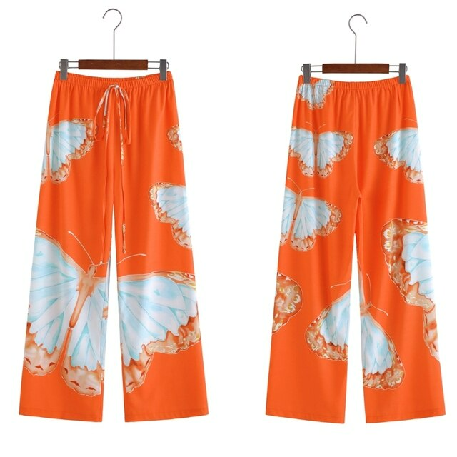 Wide-cut summer pants made of chiffon – Liana