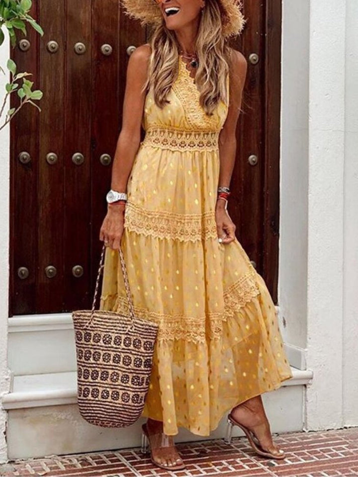 Airy Boho Summer Dress in Ibiza Style with V-Neck – Niva