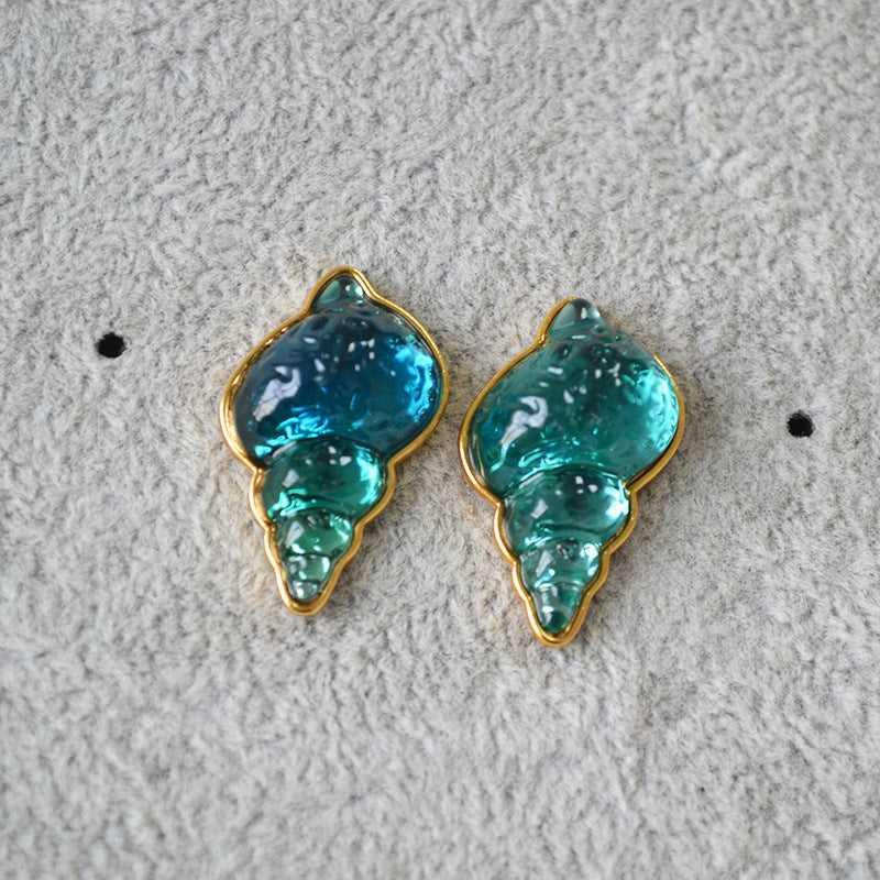 Sea Blue Shell Earrings – Marina