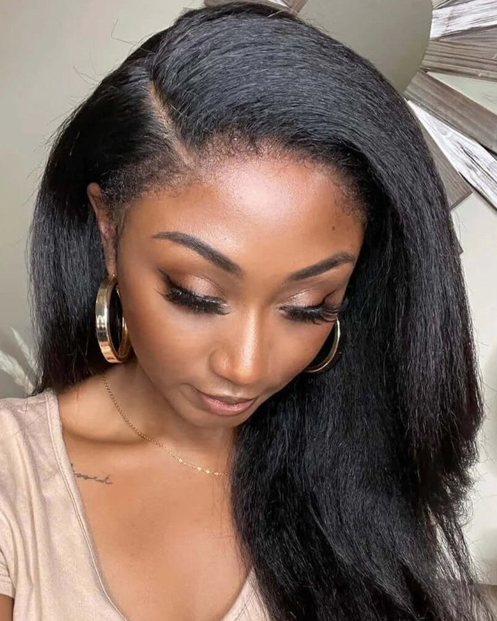 Black HD Lace Wig with Curly Edge – Imani