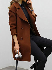 Women's tailored wool coat with high collar – Aurelia