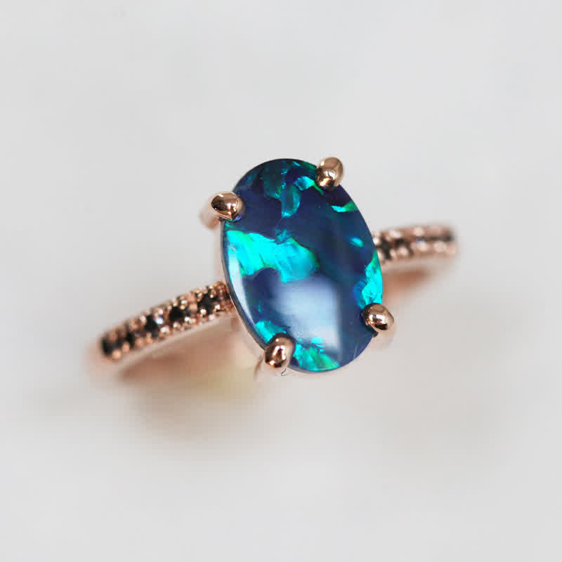 Sapphire and Opal Ring Set (3-piece) – Isabella