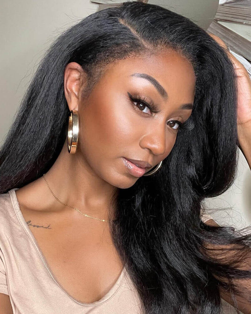 Black HD Lace Wig with Curly Edge – Imani