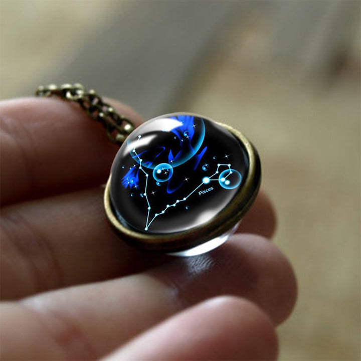 Colgante protector de vidrio con 12 signos del zodiaco – Sofía