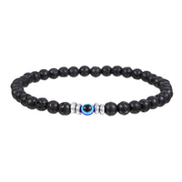 Men's bracelet made of 4 mm natural stone with evil eye bead – Thor