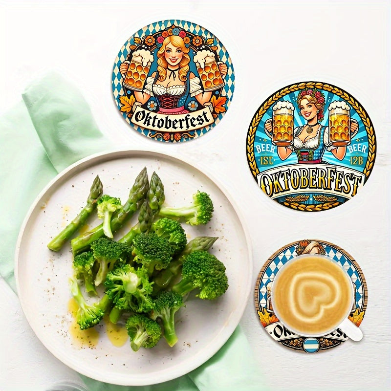 Wood Coaster Set (2×8 Pieces) – BeerGirl Oktoberfest 2025