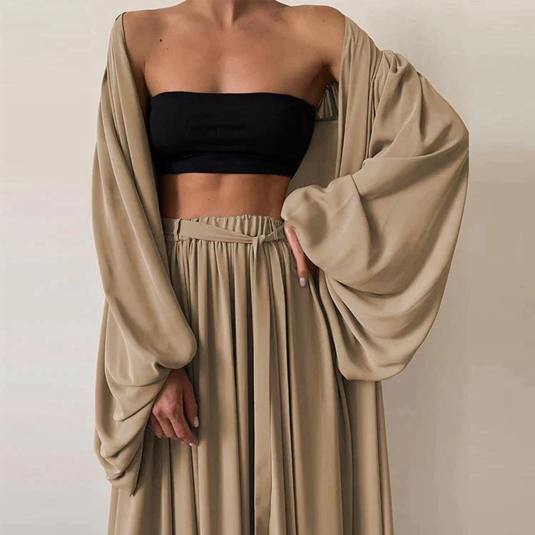 Trendiges Zweiteiler Damen Sommer Set mit Top & Hose – Noelle