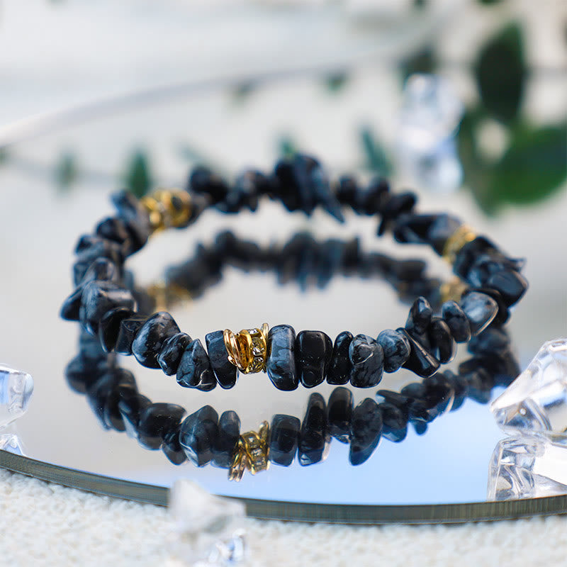 Stilvol armbånd af natursten og krystalperler - Celine