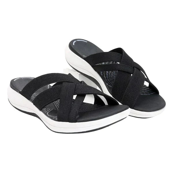 Airy women's slip-ons with shock-absorbing footbed – Lina