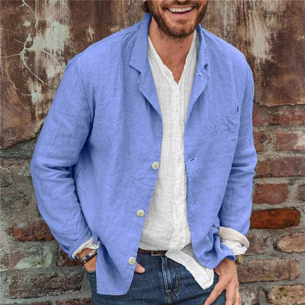 Leichte Sommerjacke aus Leinen-Baumwoll-Mix für Herren – Casper
