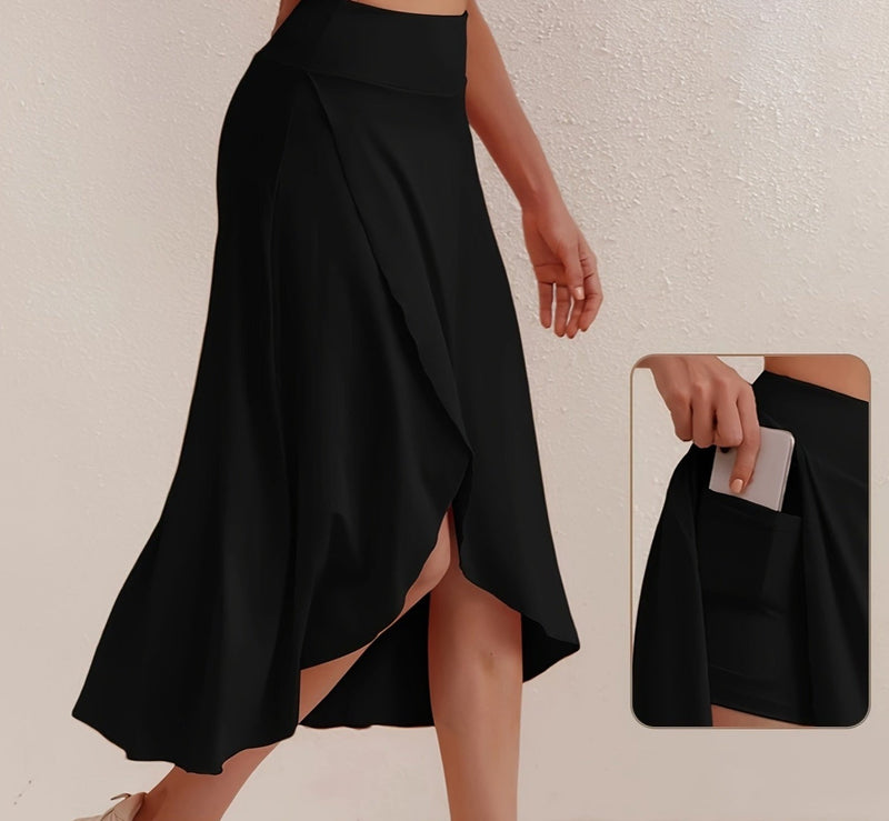 Sportlicher Rock mit hoher Taille und asymmetrischem Schnitt – Alexia